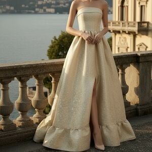 Trish Scully Gold Evening Formal Gown